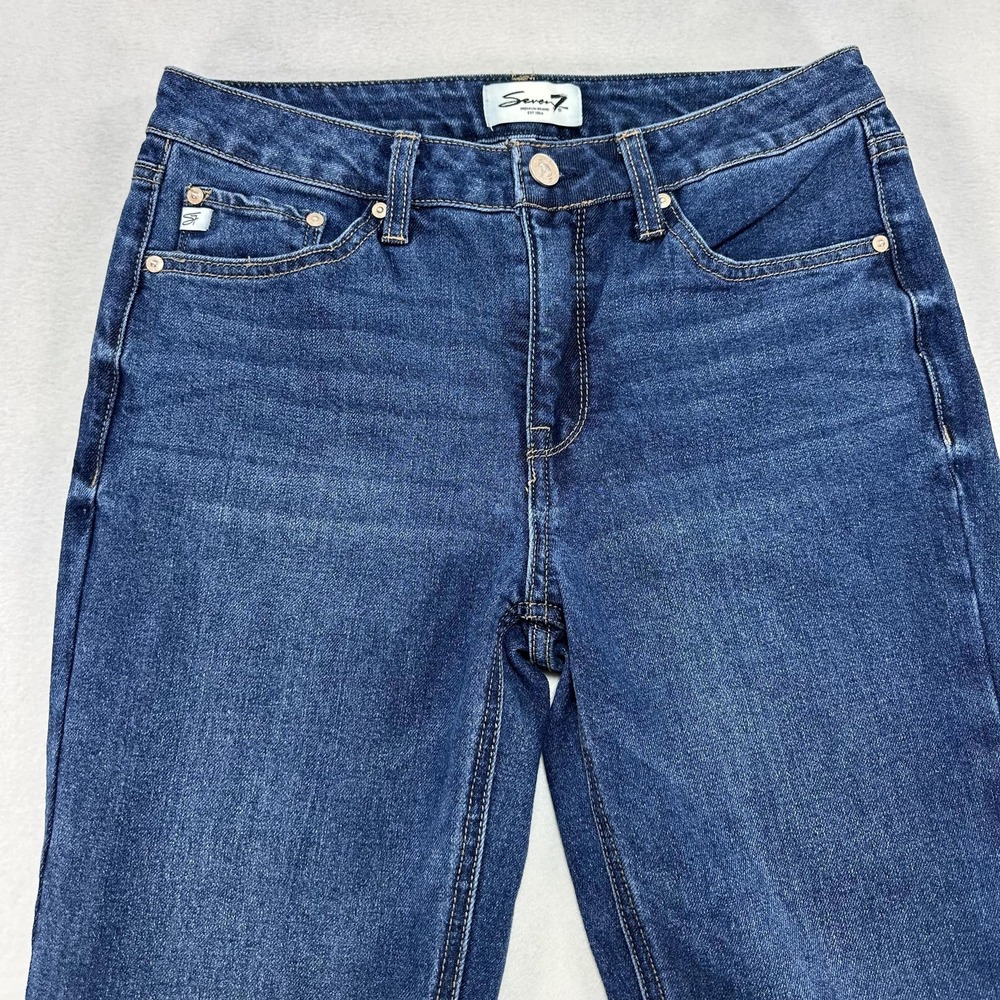 Seven7 Jeans Women's‎ 4 Blue Straight Leg Stretch Denim Classic Mid Rise Pants